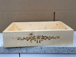 Wood Serving Tray (Butterfly and Flowers)